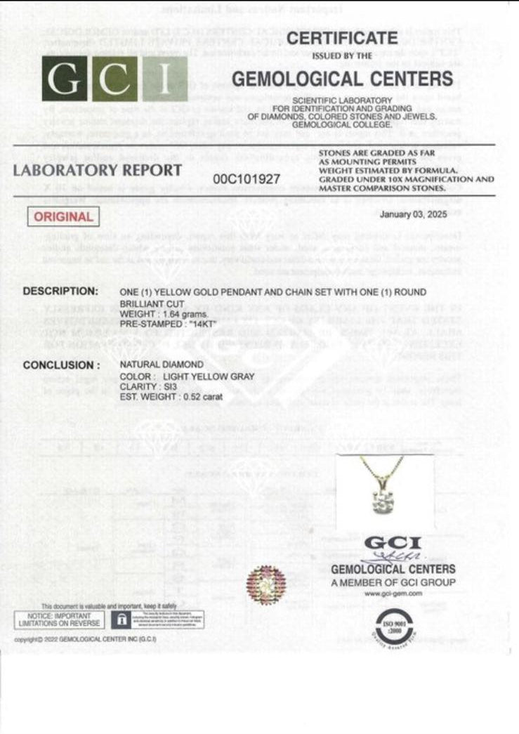 14 karaat Geelgouden Ketting met Fancy Light Diamant