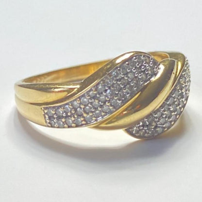 Exclusieve 18 karaat geelgouden ring met 74 diamanten