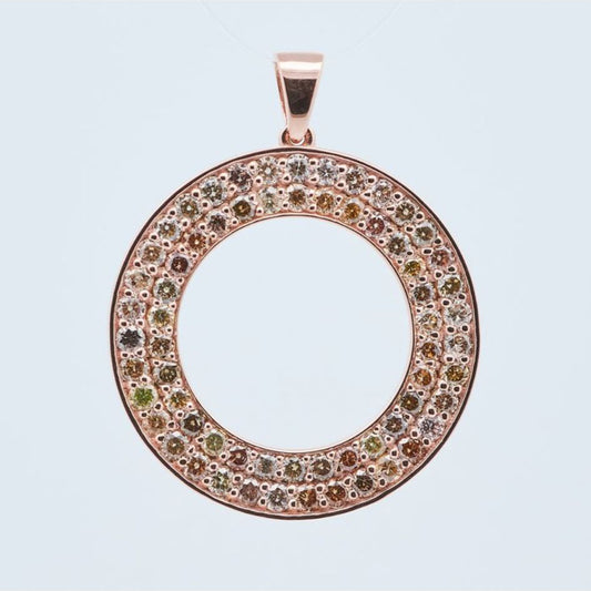 14 karaat Gouden Hanger met Natuurlijk Gekleurde Diamanten – 1,06 ct