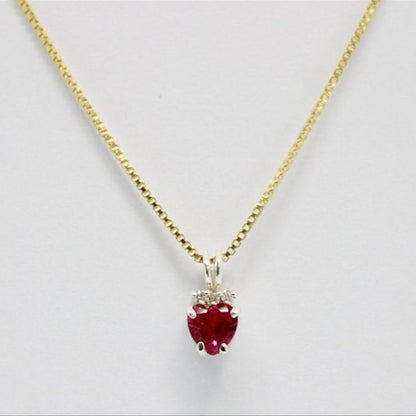 18 karaat Geelgouden Collier met Robijn & Diamanten