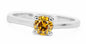 18 karaat Witgouden Ring met Natuurlijke Fancy Oranje Diamant – 0,51 ct