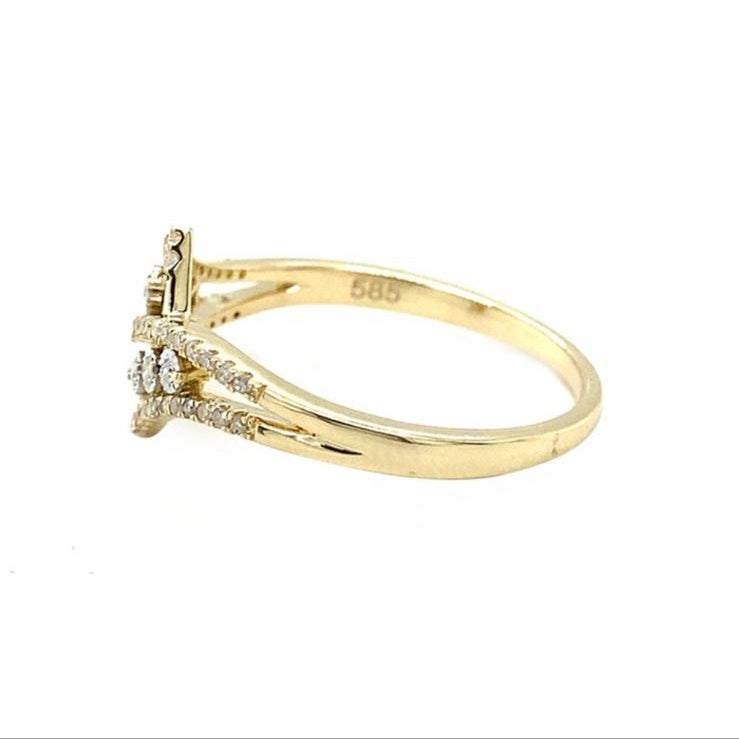 14 karaat Geelgouden Ring met 51 Diamanten – 0,15 ct