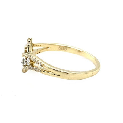 14 karaat Geelgouden Ring met 51 Diamanten – 0,15 ct