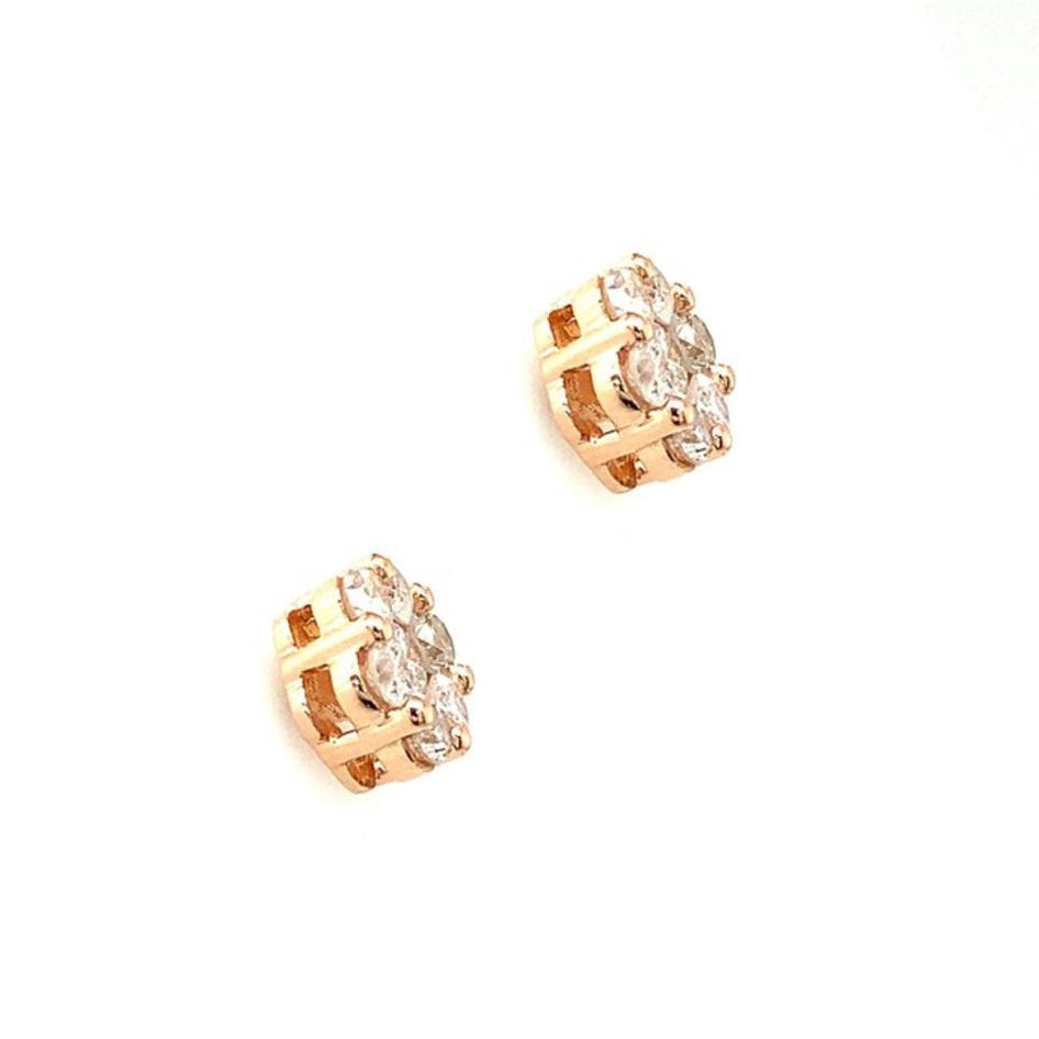 14 karaat Roségouden Oorbellen met Diamanten