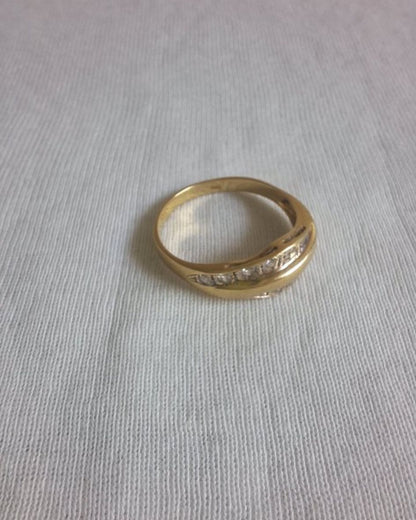 18 karaat Geelgouden Ring met 10 Diamanten – 0,30 ct