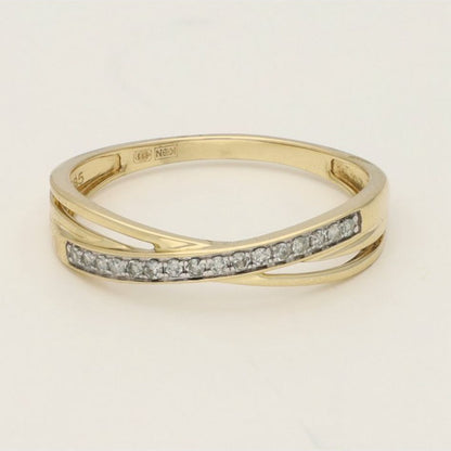 14 karaat Geelgouden Ring met 16 Diamanten – 0,08 ct