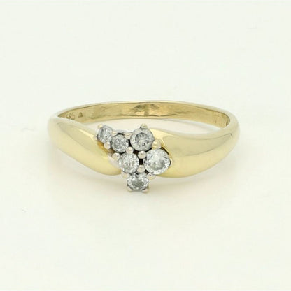 14 karaat Geelgouden Ring met 6 Briljant Geslepen Diamanten – 0,25 ct