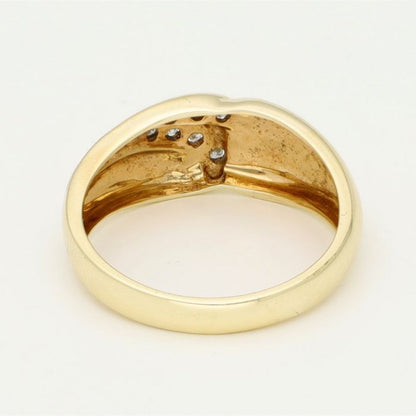 14 karaat Vintage Geelgouden Ring met 8 Diamanten