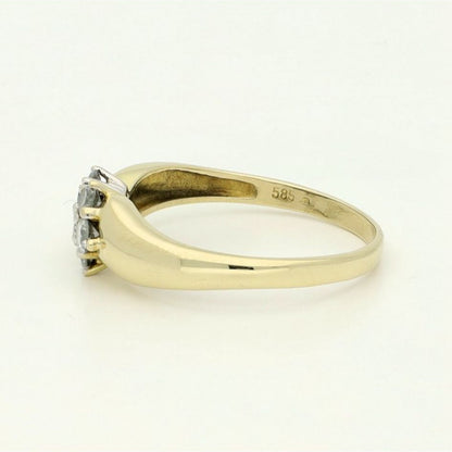 14 karaat Geelgouden Ring met 6 Briljant Geslepen Diamanten – 0,25 ct