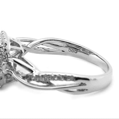 Exclusieve 14 karaat Witgouden Ring met 58 Diamanten