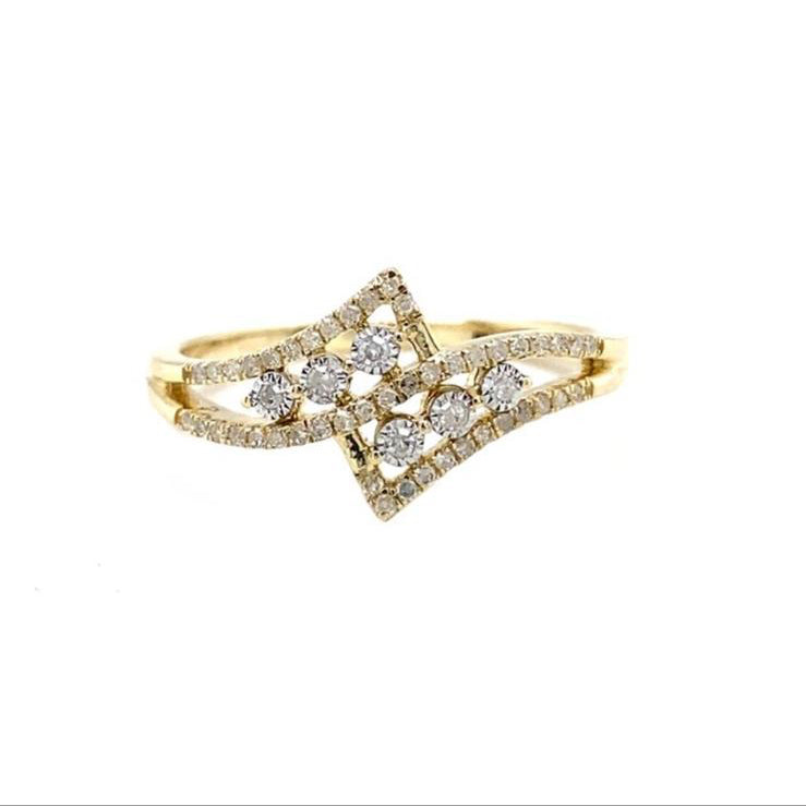 14 karaat Geelgouden Ring met 51 Diamanten – 0,15 ct